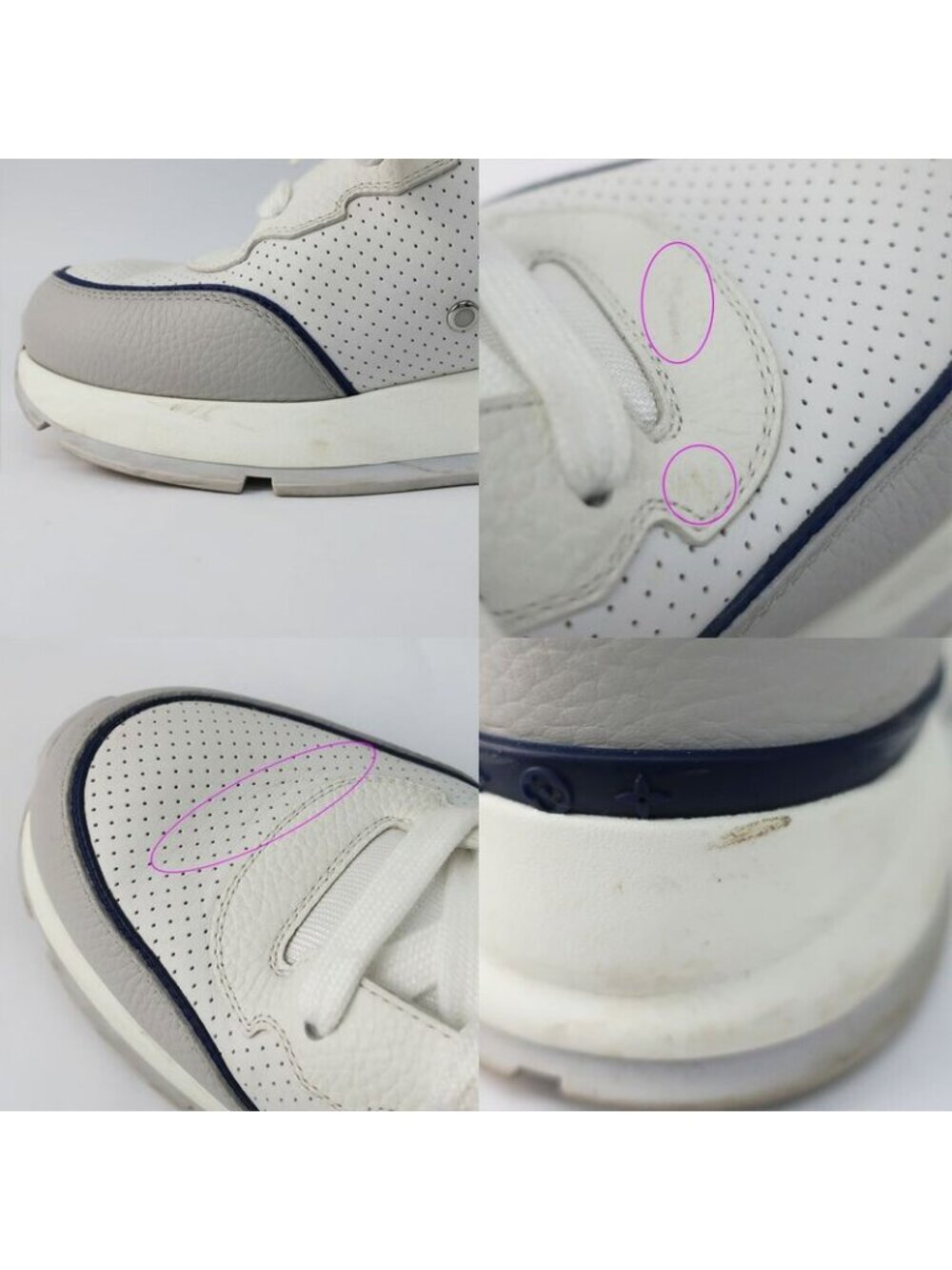 Louis Vuitton Classic Sneakers 1 Ahsv3 Marine Blue White Gray - Picture 7 of 10